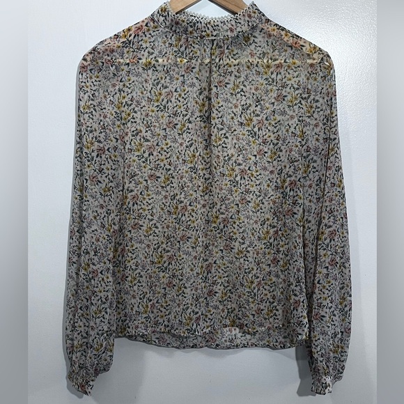 Floral Print Sheer Blouse - Picture 3 of 7